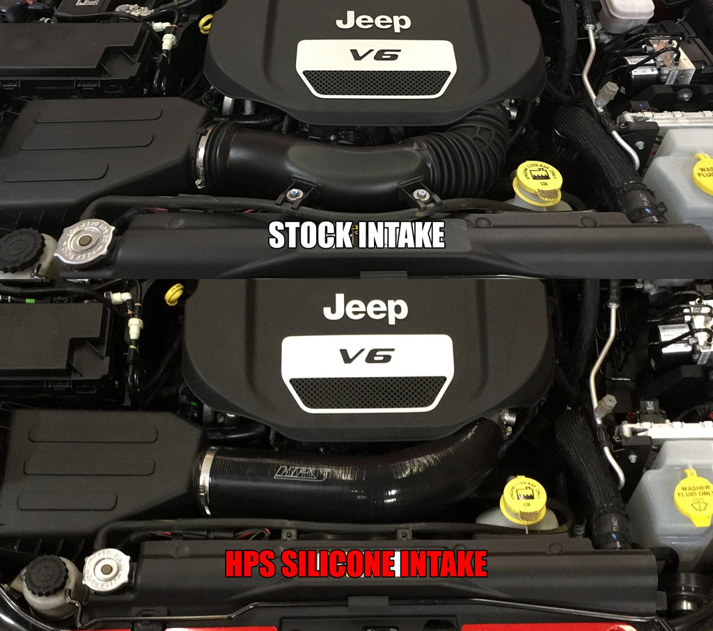 HPS Blue Reinforced Silicone Post MAF Air Intake Hose Kit Jeep 12-17 Wrangler JK & Unlimited 3.6L V6