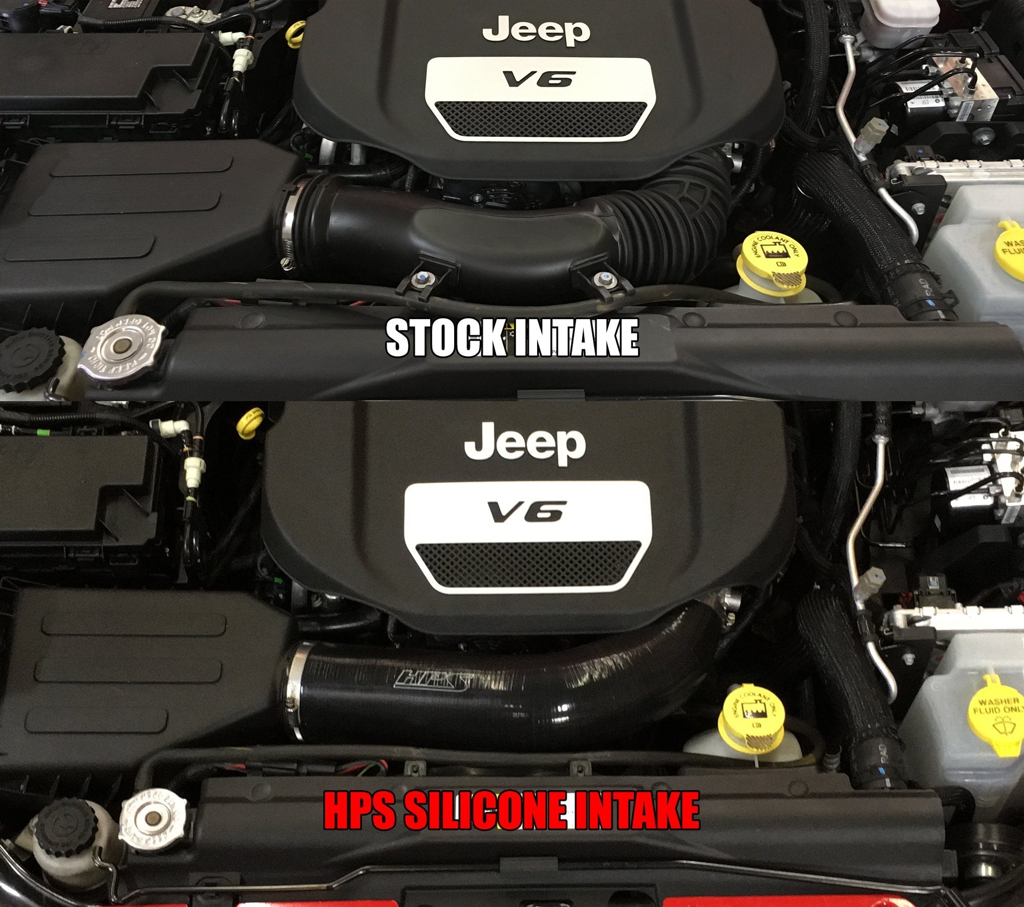 HPS Blue Reinforced Silicone Post MAF Air Intake Hose Kit Jeep 12-17 Wrangler JK & Unlimited 3.6L V6