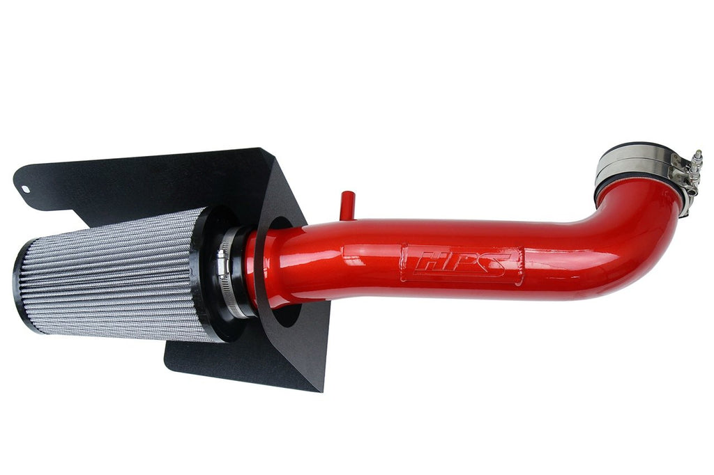 HPS Shortram Air Intake Kit 2012-2018 Jeep Wrangler JK 3.6L V6, Includes Heat Shield, Red