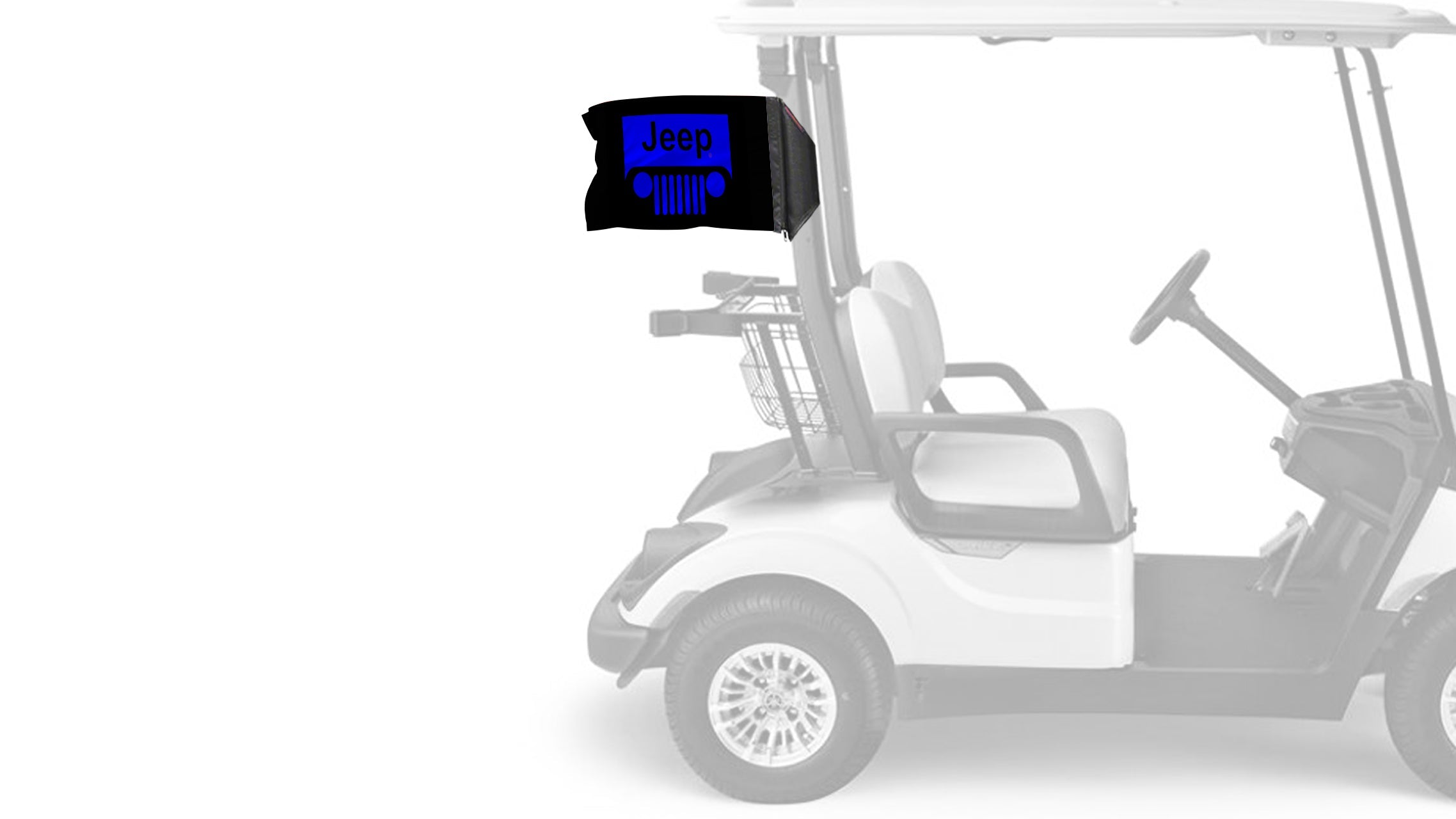 Jeep Grill 12"x18" Forever Wave Flag for Golf Carts