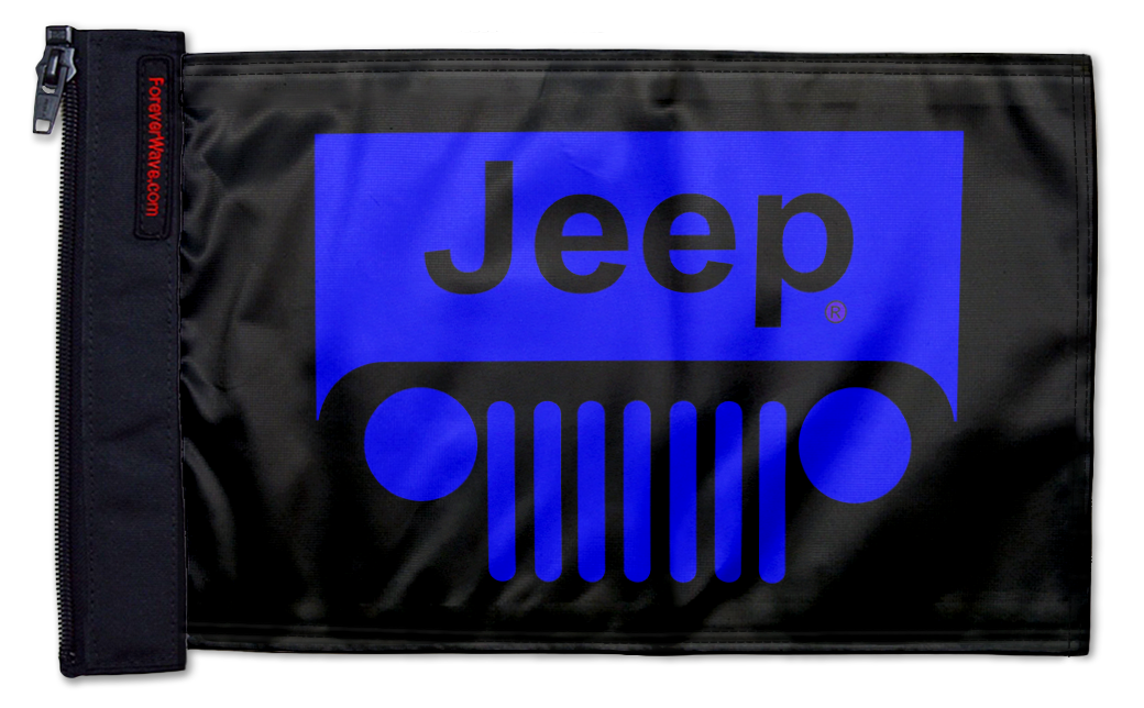Jeep Grill 12"x18" Forever Wave Flag for Boats