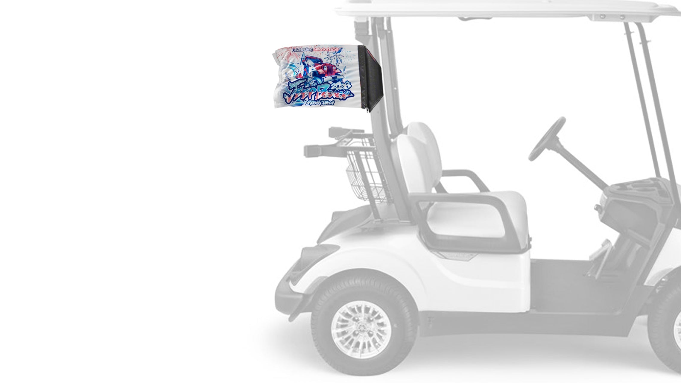 Jeep Beach 2026 12"x18" Forever Wave Flag for Golf Carts