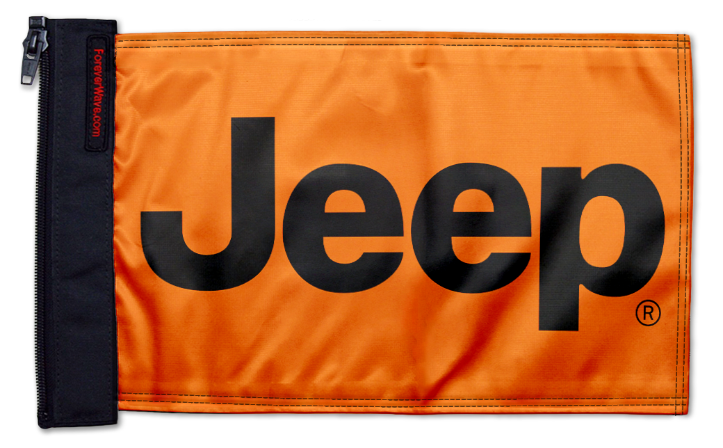 Jeep Safety Orange SQ12"x18" Forever Wave Flag for Boats