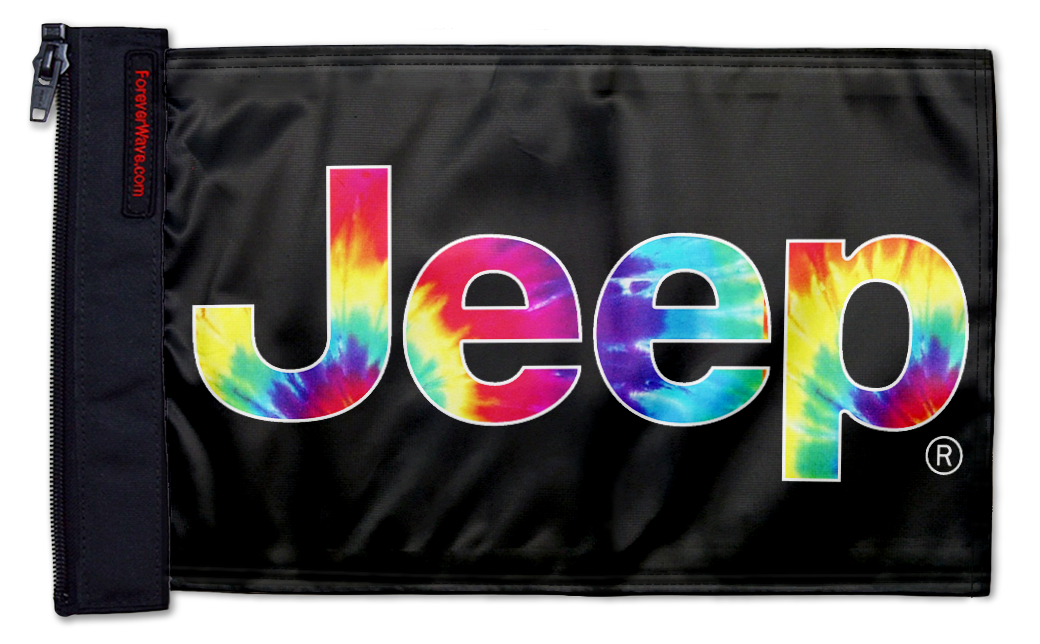 Jeep Tie Dye 12"x18" Forever Wave Flag for Boats