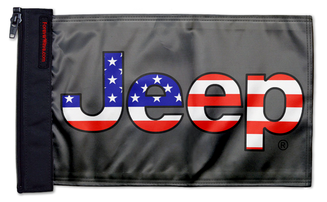 Jeep USA 12"x18" Forever Wave Flag for Boats