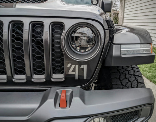 '41 Decal Pair-Willys Inspired- Fits Jeep Wrangler  & Gladiator Grille Decal-Pair