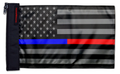 USA Subdued Thin Blue-Red Line 12"x18" Forever Wave Flag for Golf Carts