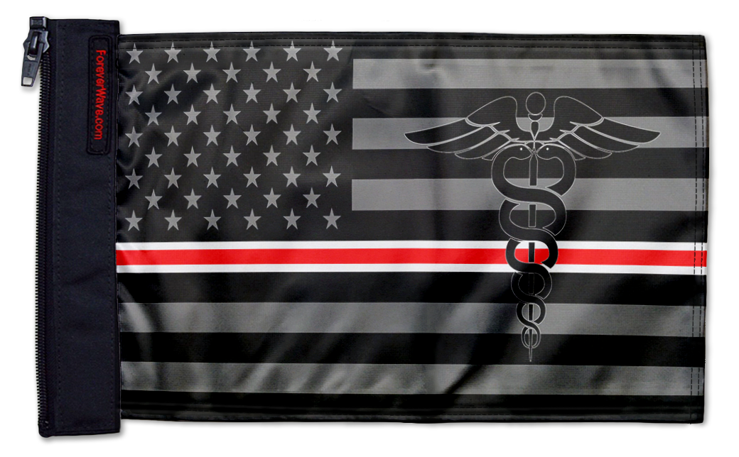 USA Subdued Nurses 12"x18" Forever Wave Flag for Golf Carts