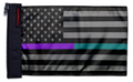 USA Subdued Thin Purple-Teal Line 12"x18" Forever Wave Flag for Golf Carts