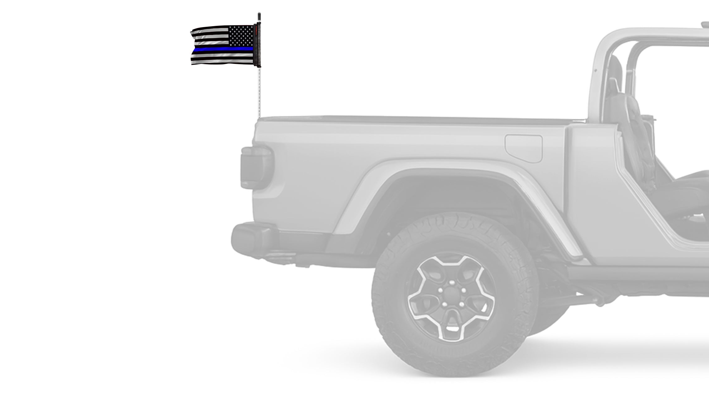 USA Subdued Thin Blue Line 12"x18" Forever Wave Flag for Jeep Wrangler JKU 4-Door 2007-2018