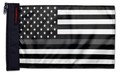 USA Subdued Thin Grey Line 12"x18" Forever Wave Flag for Golf Carts
