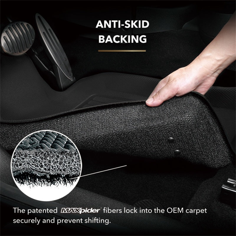3D MAXpider 2007-2013 Jeep Wrangler JK Unlimited Kagu 2nd Row Floormats - Black L1JP00321509