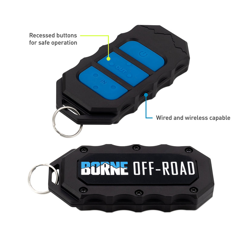 Borne Off-Road 12K Winch - Red Synthetic Rope BNWN-12-SRD